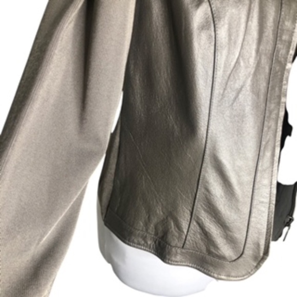 NWT Peter Nygard Knit/Leather Full Zip Flower Embellished Jacket Size M - Picture 4 of 10